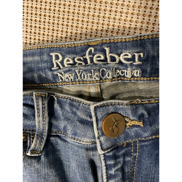 Resfeber New York Collection Skinny Jeans 4 Blue Distressed - Picture 3 of 5
